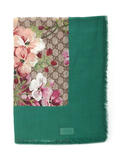 Gucci 'bloom' Scarf With Green Edge | ModeSens