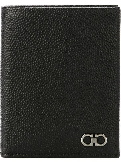 Ferragamo Gancino Logo Bi-fold Wallet In Black