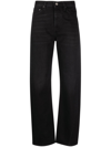 Totême Mid-rise Twisted-seam Straight Jeans In Black