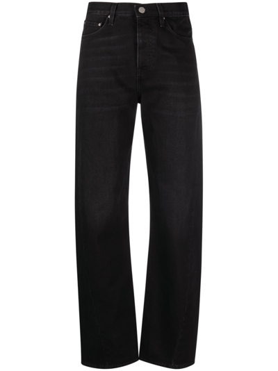 Totême Mid-rise Twisted-seam Straight Jeans In Black