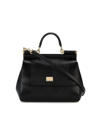 Dolce & Gabbana Medium Black Sicily Shoulder Bag