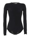 Maison Margiela Woman T-shirt Black Size 6 Polyamide, Elastane