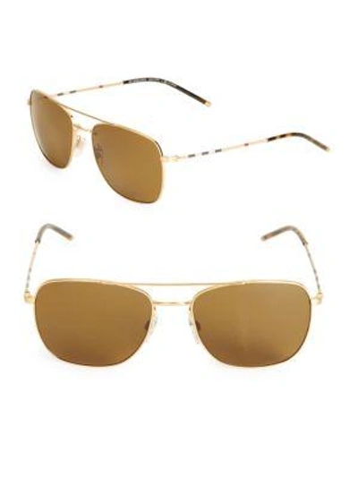 Burberry 58mm Aviator Sunglasses In Gold