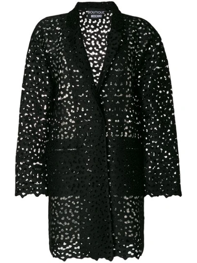 Boutique Moschino Macram&eacute; Lace Topper Jacket In Black