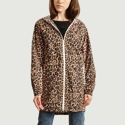 Flotte Amelot Recycled Canvas Long Raincoat Leopard  In Animal Print