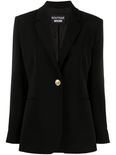 Boutique Moschino Blazer Moschino Boutique Single-breasted Cady Jacket In Black