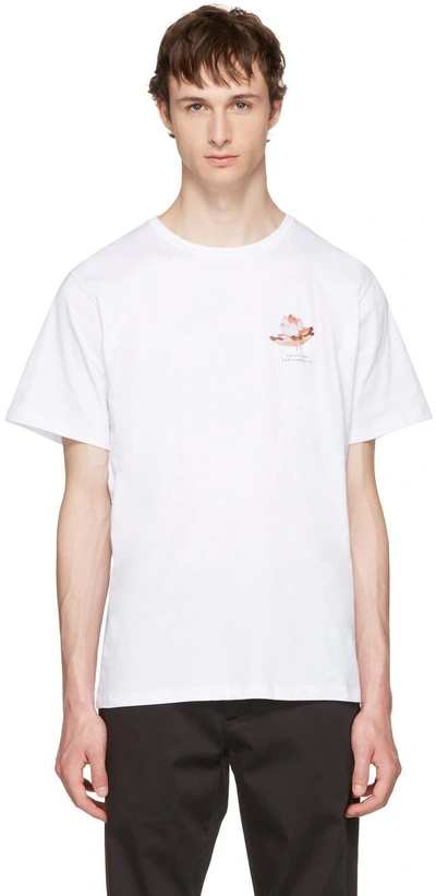 Saturdays Surf Nyc Lotus Flower Printed Cotton-jersey T-shirt In White