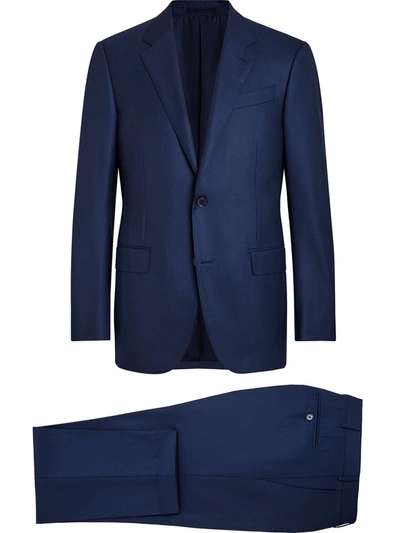 Ermenegildo Zegna Men's Tonal Plaid Two-piece Suit In Navy Solid