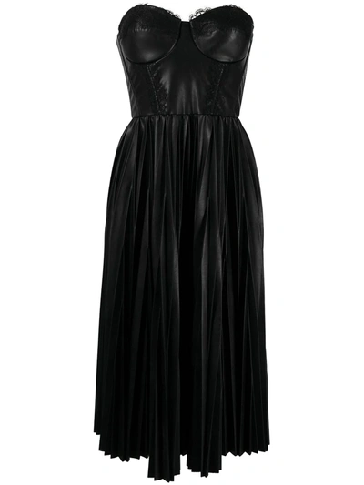 Elisabetta Franchi Dress With Sweetheart Neckline And Pleats In Black