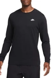 Nike Men's  Sportswear Club Long-sleeve T-shirt In Black/white