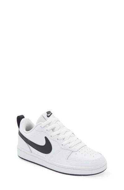 Nike Kids White & Black Court Borough Low 2 Little Kids Sneakers In White,black