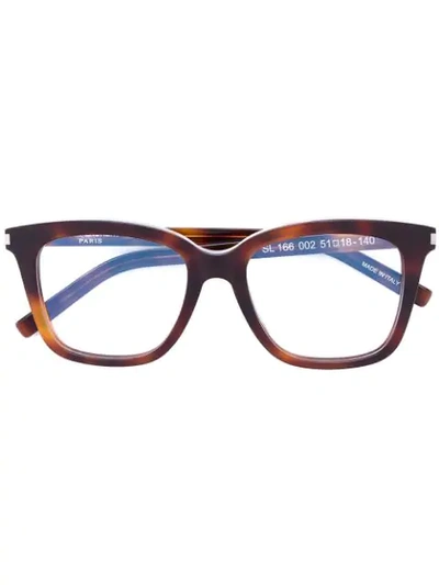 Saint Laurent Eyewear Square-frame Glasses - Brown