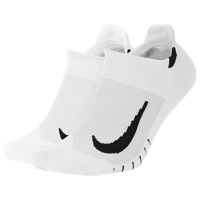 Nike Multiplier Running No-show Socks In White/black