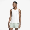 Nike Men's Dri-fit Miler Running Tank Top In White/black