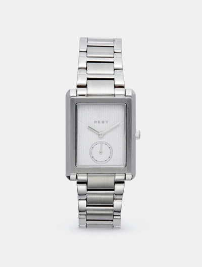 Dkny Gershwin Rectangle Bracelet Watch In Metallic