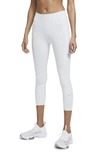 Nike Epic Luxe Women's Mid-rise Crop Pocket Running Leggings In Pure Platinum,light Smoke Grey