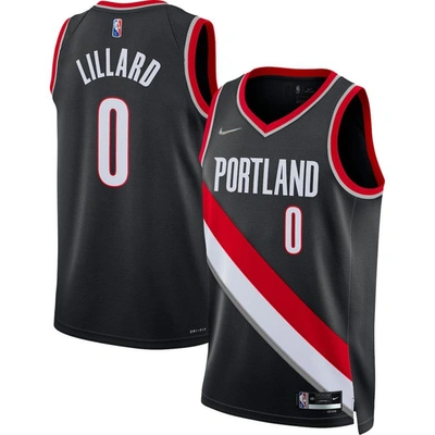 Nike Damian Lillard Trail Blazers Icon Edition 2020  Nba Swingman Jersey In Black