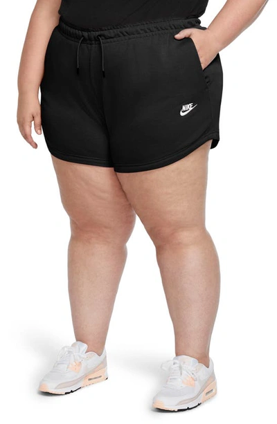 Nike Plus Size Women's Essential French Terry Shorts In Black/white