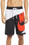 Nike Dri-fit Throwback Futura Men's Basketball Shorts In White,black,black,chile Red