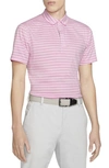 Nike Dri-fit Player Men's Striped Golf Polo In Pink/pink/silver
