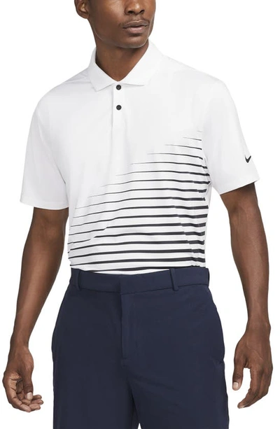 Nike Dri-fit Vapor Men's Graphic Golf Polo In White,black,black
