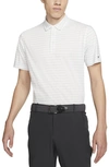 Nike Dri-fit Player Men's Striped Golf Polo In White/dust/silver