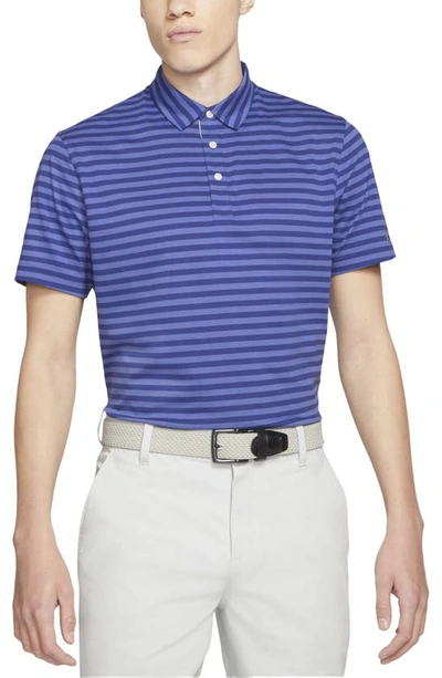 Nike Dri-fit Player Men's Striped Golf Polo In Concord/sapphire/silver