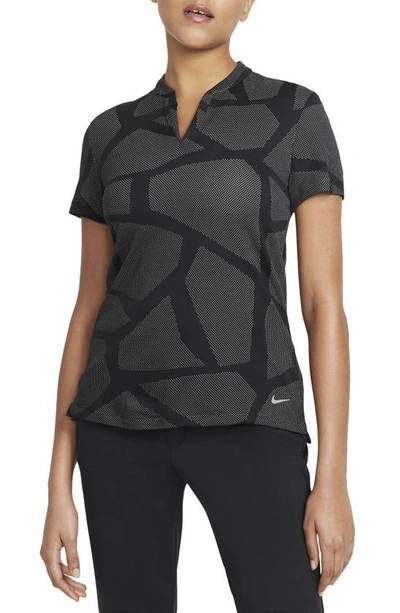 Nike Breathe Women's Golf Polo In Black/ Dust