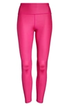 Nike One Faux Leather Mid Rise 7/8 Leggings In Pink