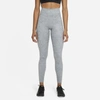 Nike One Luxe Women's Heathered Mid-rise Leggings In Light Smoke Grey,clear