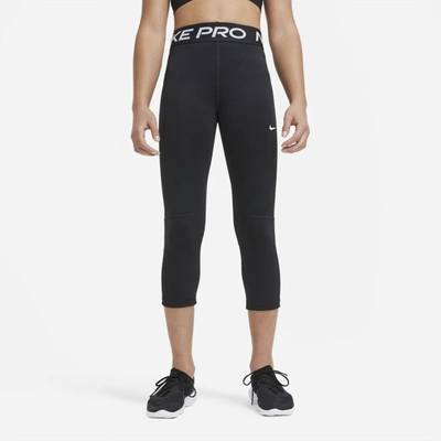 Nike Pro Big Kids' (girls') Capri Leggings In Black