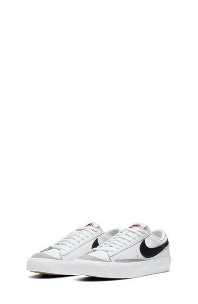 Nike Kids' Blazer Low '77 Low Top Sneaker In White,total Orange,black