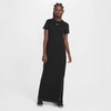 Nike Women's Sportswear Icon Clash Cotton Maxi Dress In Black/chlorine Blue