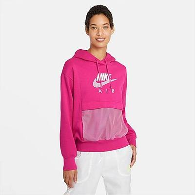 Nike Sportswear Air Hoodie In Fireberry/white