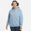 Nike Women's  Sportswear Essential Fleece Pullover Hoodie (plus Size) In Blue
