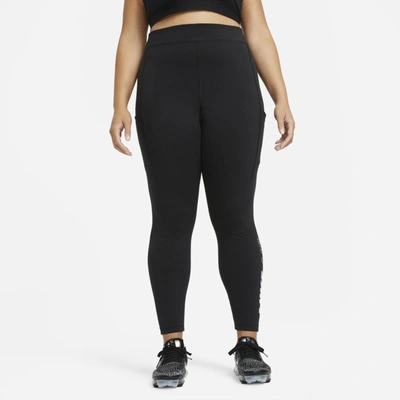 Nike Women's Air High-waisted Leggings (plus Size) In Black/white