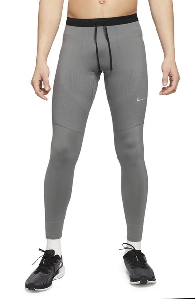 Nike Phenom Elite Running Tights In Smoke Grey