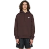 Nike Burgundy Sportswear Club Hoodie In Mahogany/mahogany/white