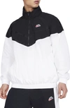 Nike Sportswear Heritage Windrunner Men's 1/2-zip Hooded Jacket In Black,white
