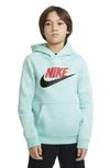 Nike Sportswear Club Fleece Big Kids' Pullover Hoodie (extended Size) In Tropical Twist/ Heather
