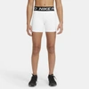 Nike Kids' Women's  Pro Girls' Shorts In White/ Pure Platinum