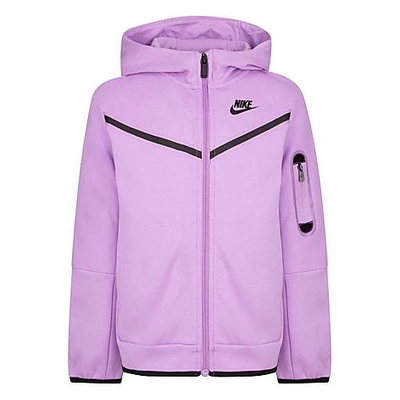 Nike Sportswear Tech Fleece Little Kids' Full-zip Hoodie In Violet