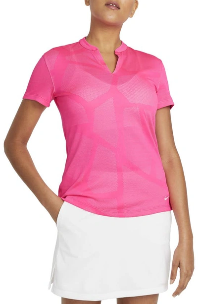 Nike Breathe Women's Golf Polo In Hyper Pink/ Arctic Punch