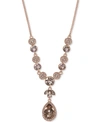 Givenchy Multi-crystal Y-neck Necklace In Rose Gold