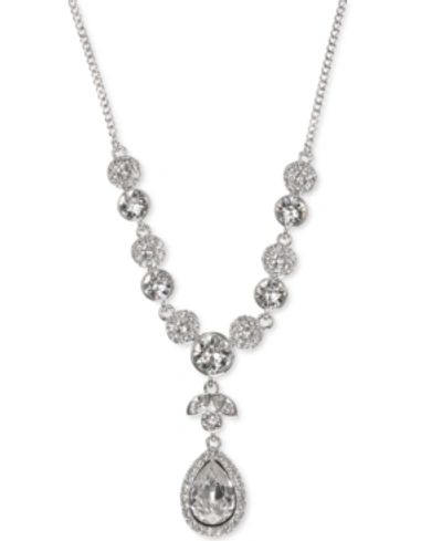 Givenchy Multi-crystal And Pave Y-neck Necklace In Silver