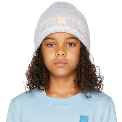 Acne Studios Girls Blue Multi Kids Brand-patch Wool Beanie Hat 8-10 Years |  ModeSens
