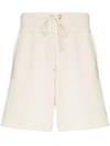 Les Tien Yacht Straight-leg Garment-dyed Cotton-jersey Drawstring Shorts In White