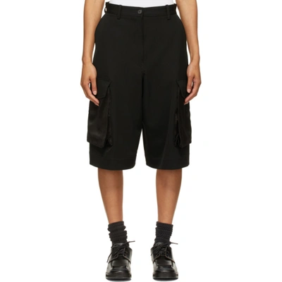 Jw Anderson Black Wide-leg Cargo Shorts