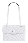 Kurt Geiger Kensington Drench Leather Shoulder Bag In White