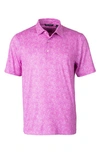 Cutter & Buck Pike Constellation Print Performance Polo In Aster